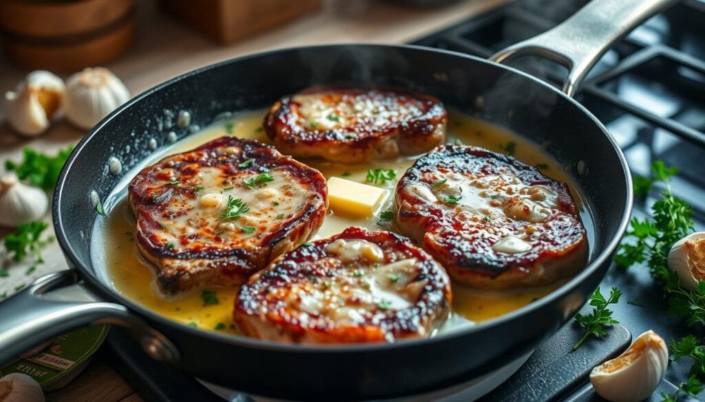 Skillet Pork Chops Cooking Process