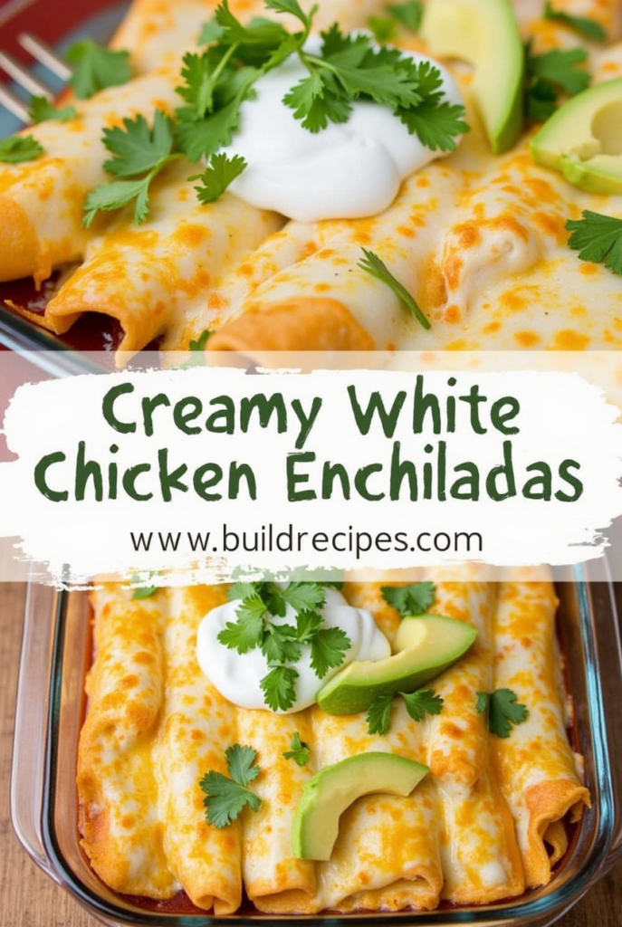creamy white chicken enchiladas